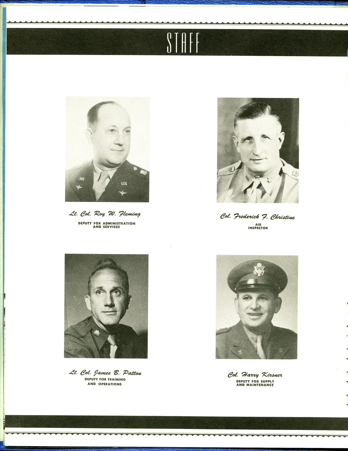 Staff Officers Page, Scott Field Yearbook/Publication, U.S. Army Air Forces