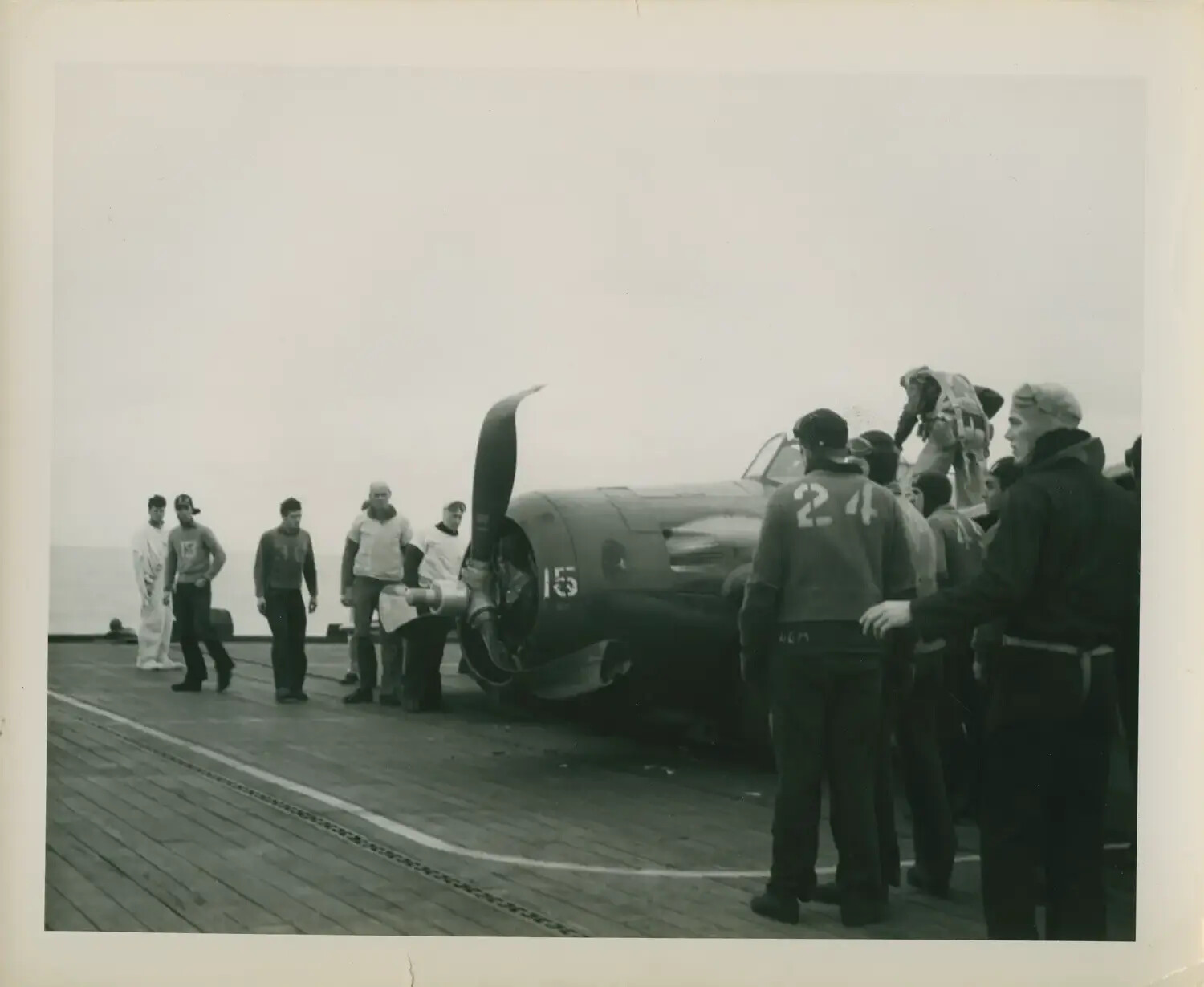 Flight Deck Crew and Carrier Aircraft Aboard USS Petrof Bay (CVE-80), World War II