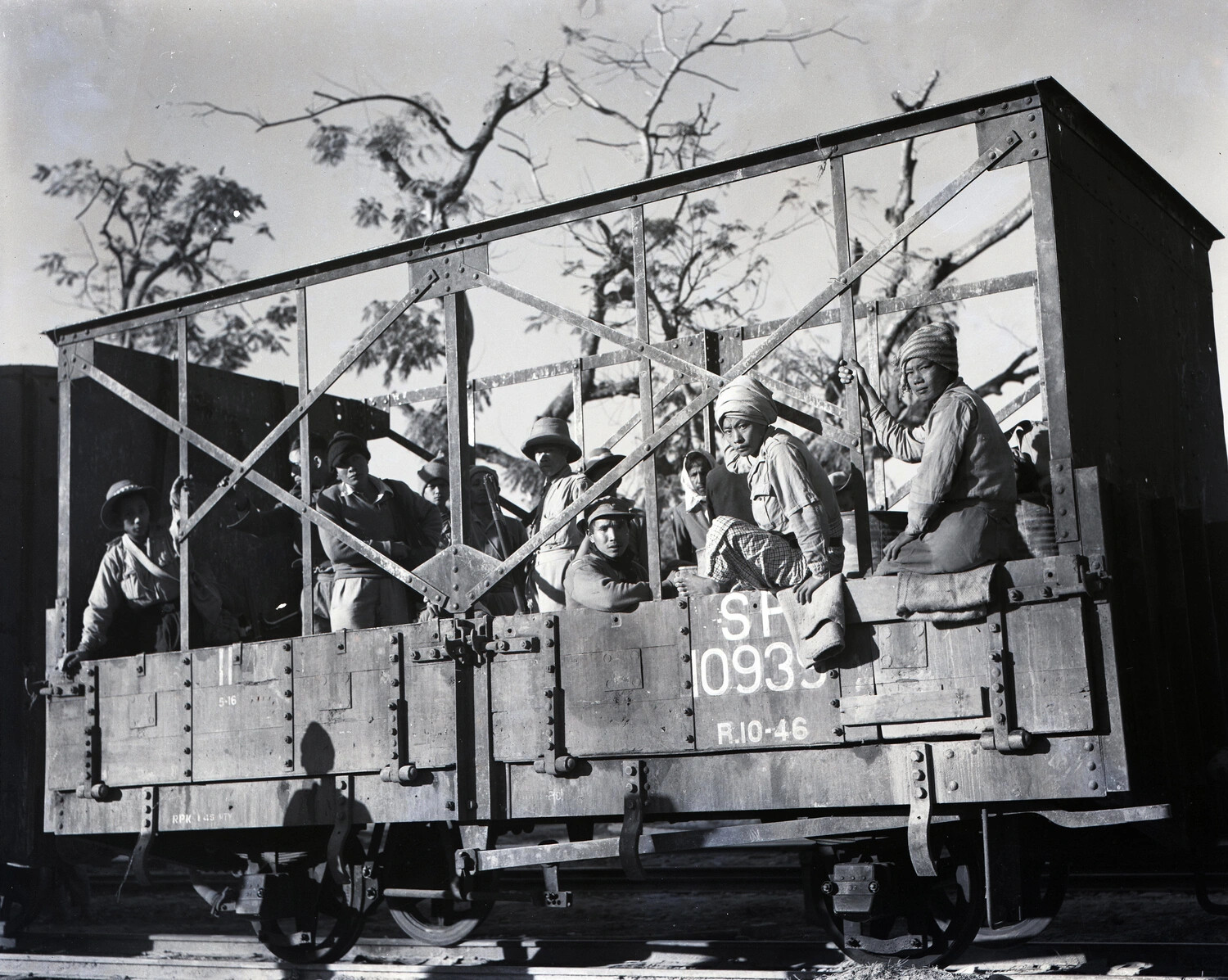 Laborers Riding an Open Railway Wagon, CBI Theater
