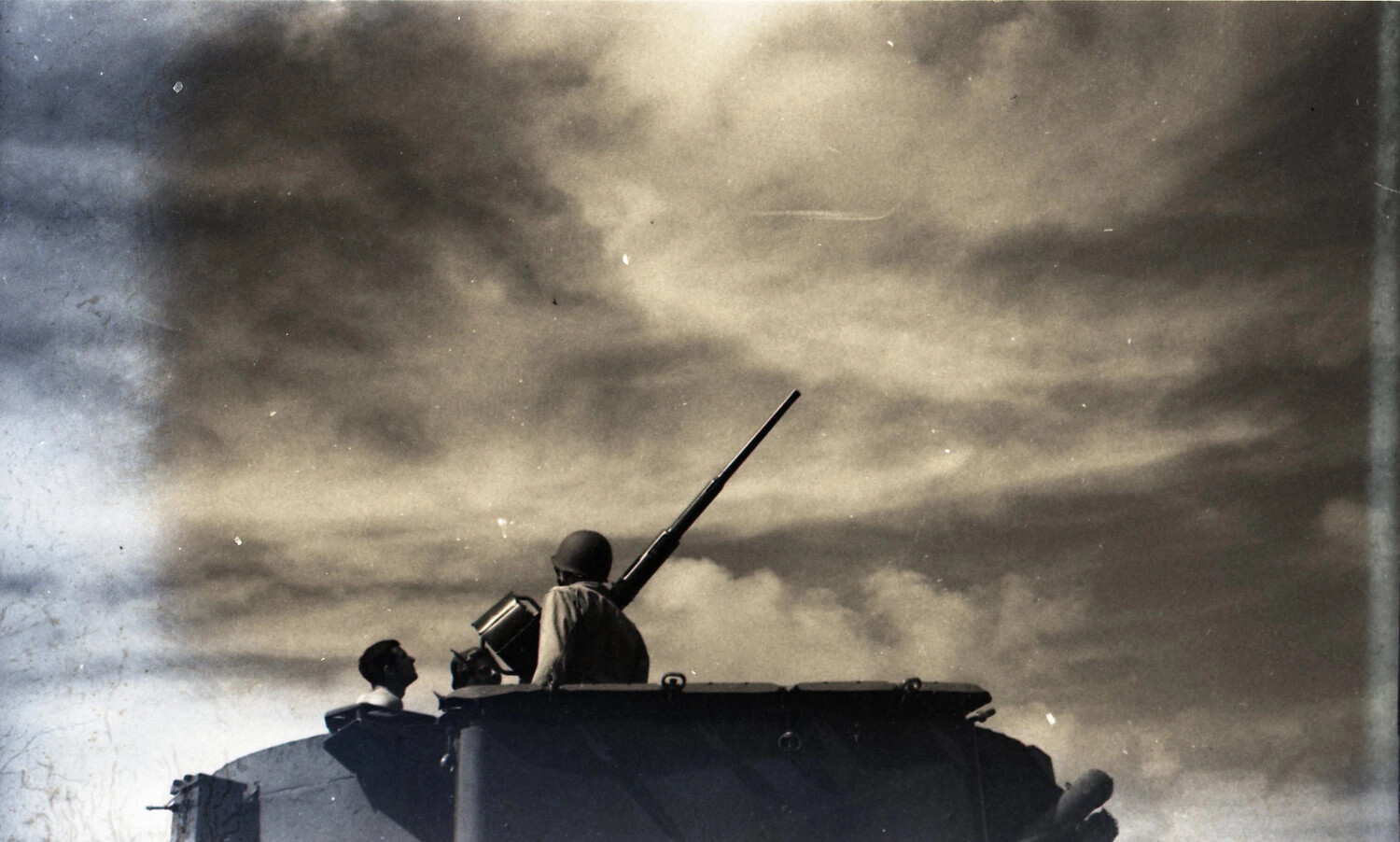 Soldiers Manning an Anti-Aircraft Machine Gun Mount, China-Burma-India Theater, World War II