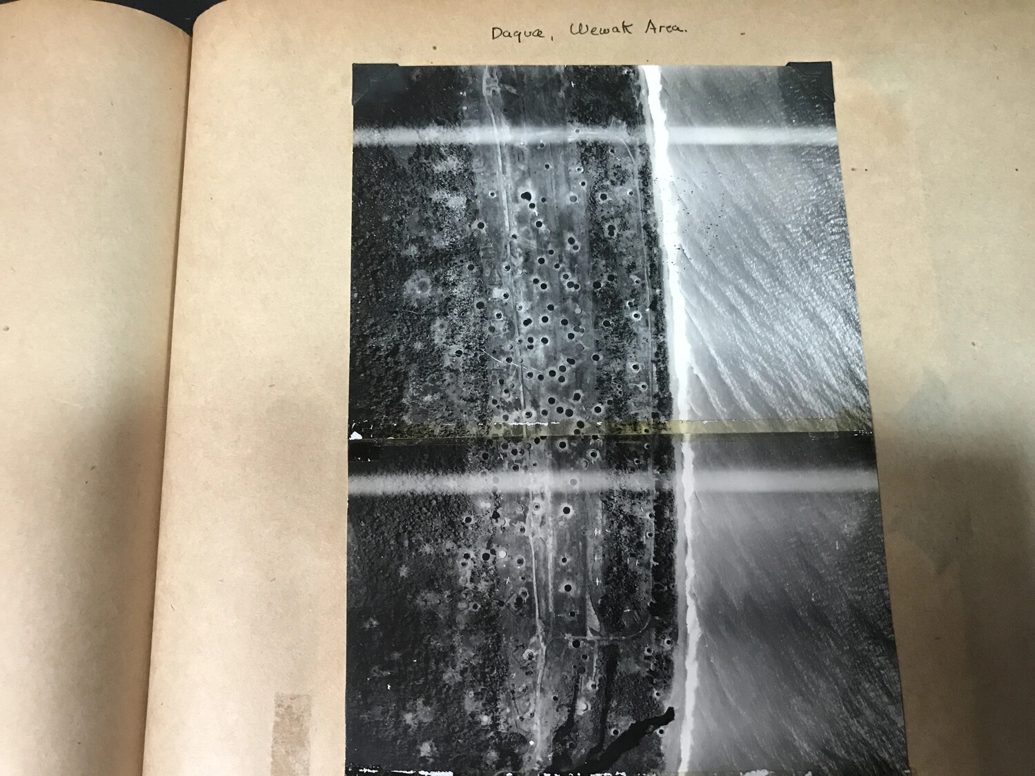 Album Page View - Aerial Strike Photograph, Dagua, Wewak Area, New Guinea