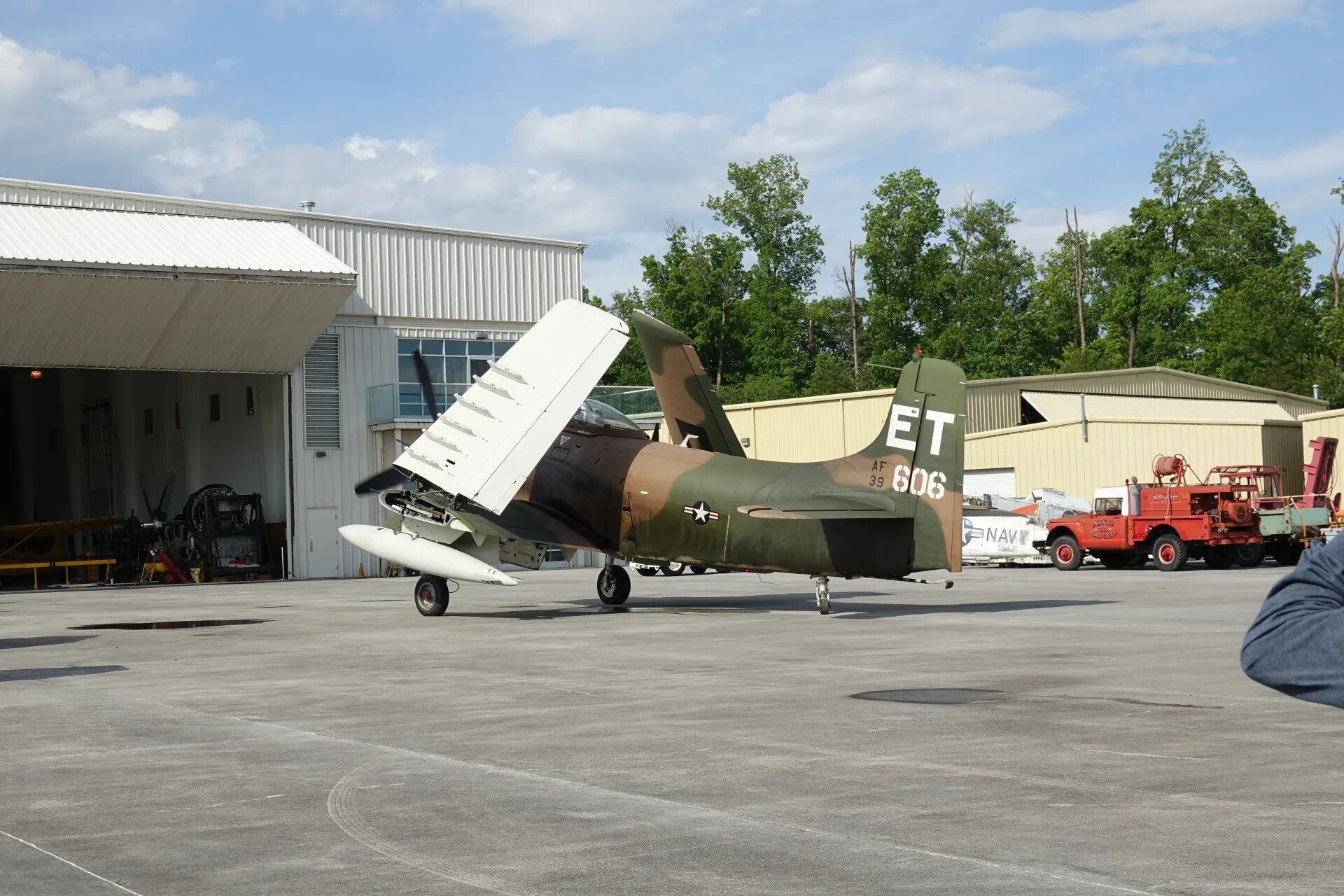 Douglas A-1 Skyraider (Tail Code 'ET,' AF 39-606) -- Rear View, Museum Open-House Event