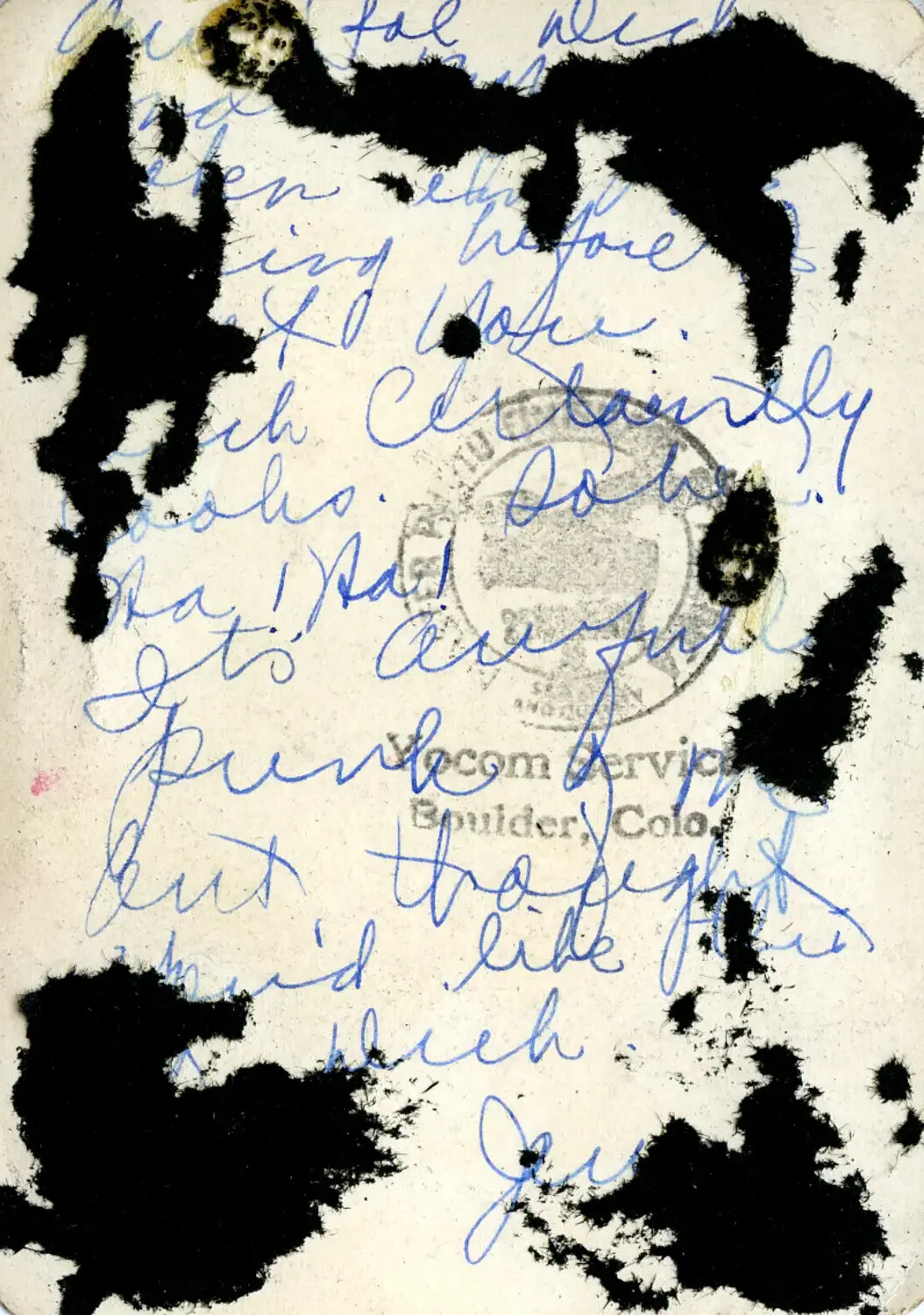 Reverse Side with Handwritten Note and 'Yocom Service, Boulder, Colo.' Photo Stamp, USS Maryland Album, 1930s