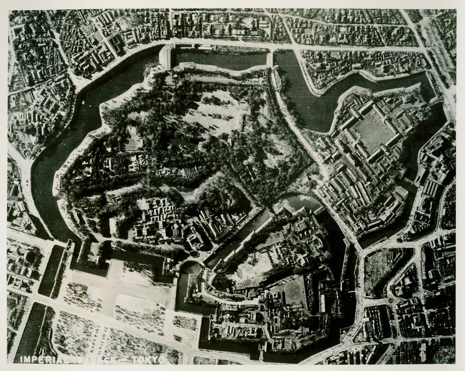 Aerial Reconnaissance Photograph, Imperial Palace, Tokyo, Japan (WWII Era)