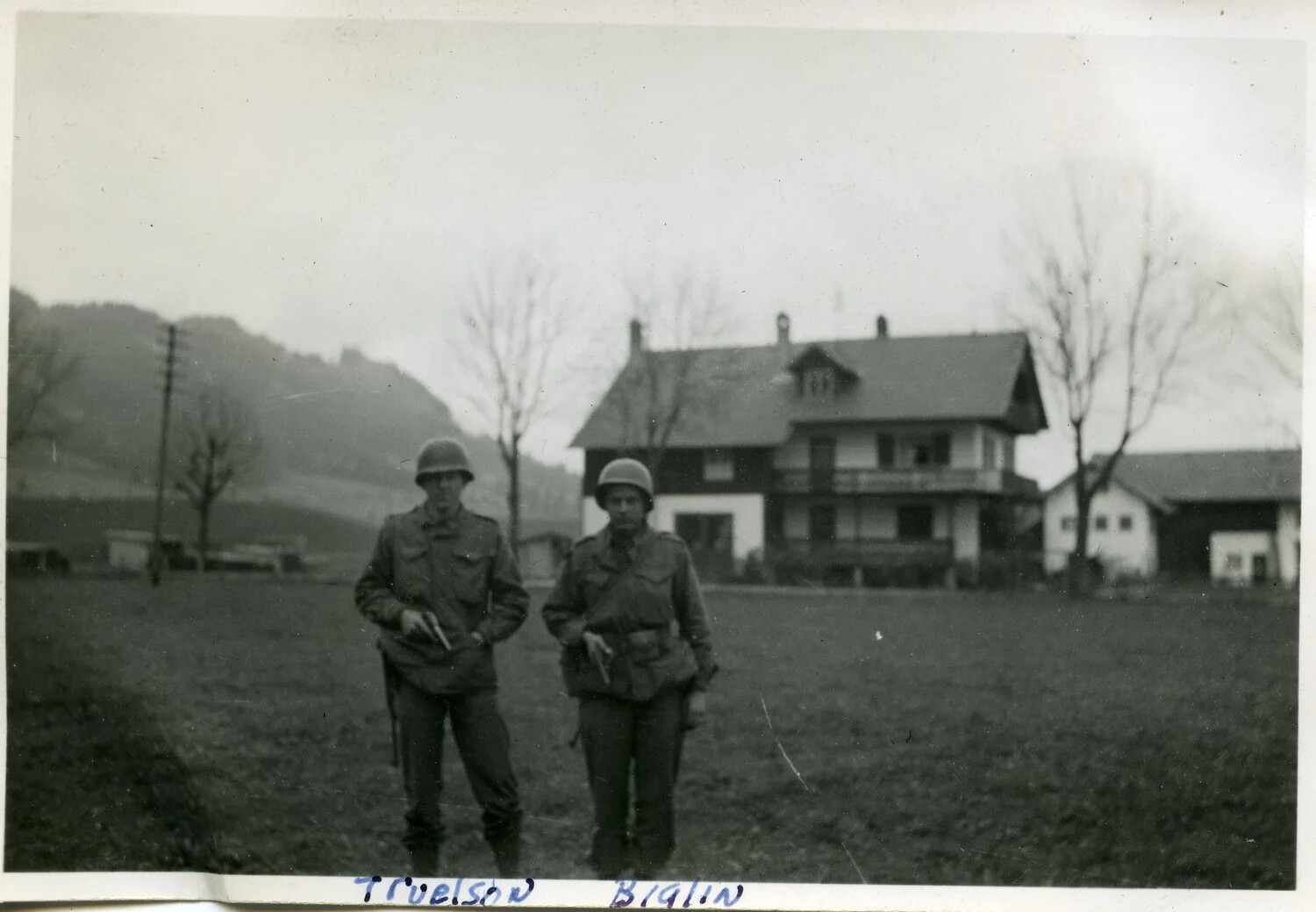 Soldiers Truelson and Biglin, 44th Infantry Division, Bavaria/Austria, 1945