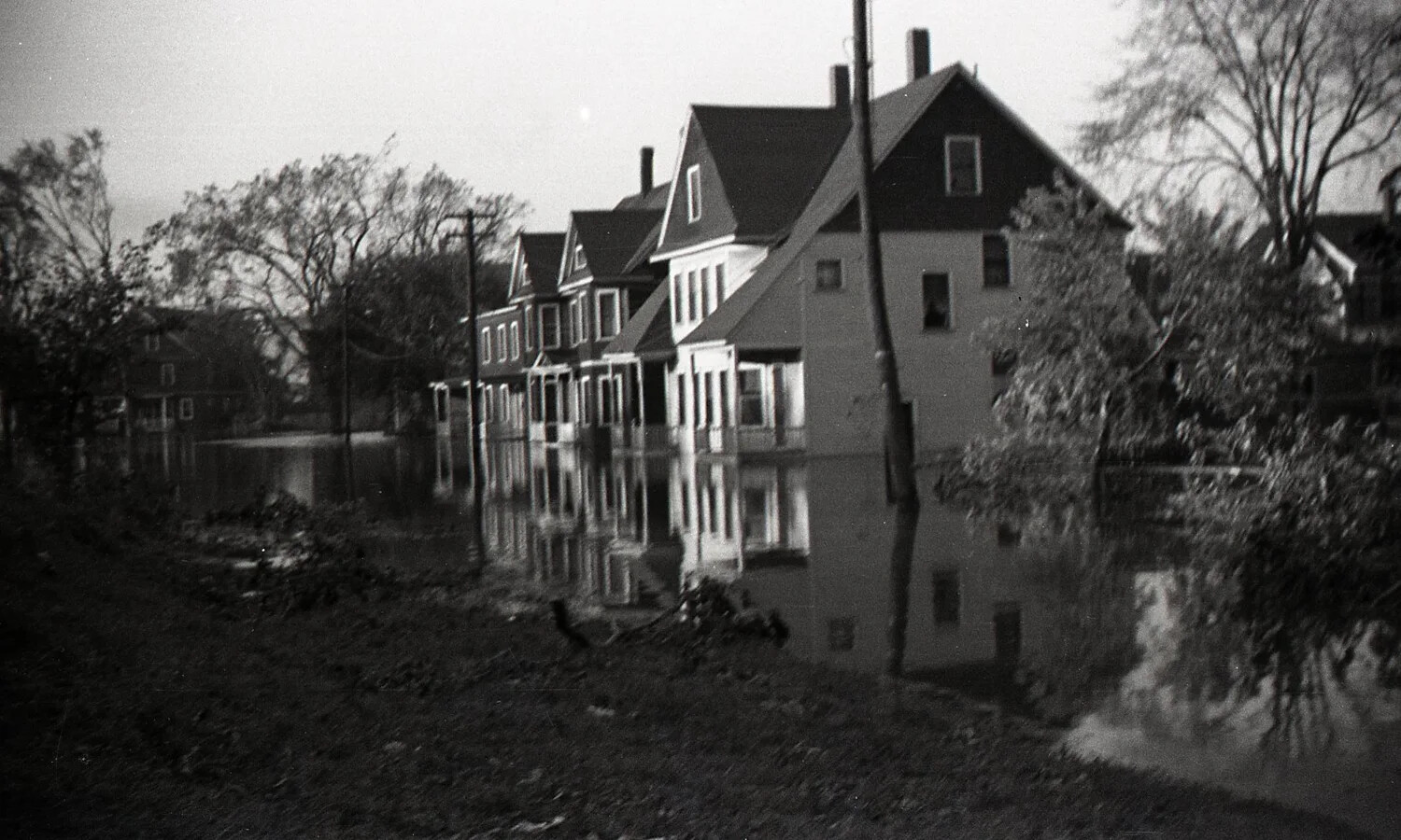 Row of Flooded Houses, Nashua, New Hampshire, September 1936
