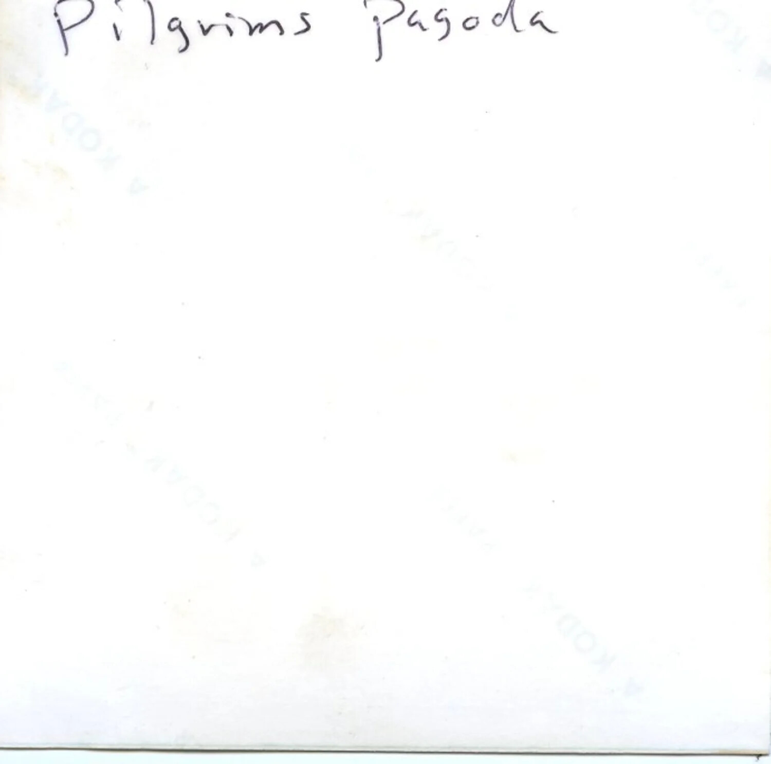 Handwritten Caption Card, 'Pilgrims Pagoda', Vietnam Collection, 1971