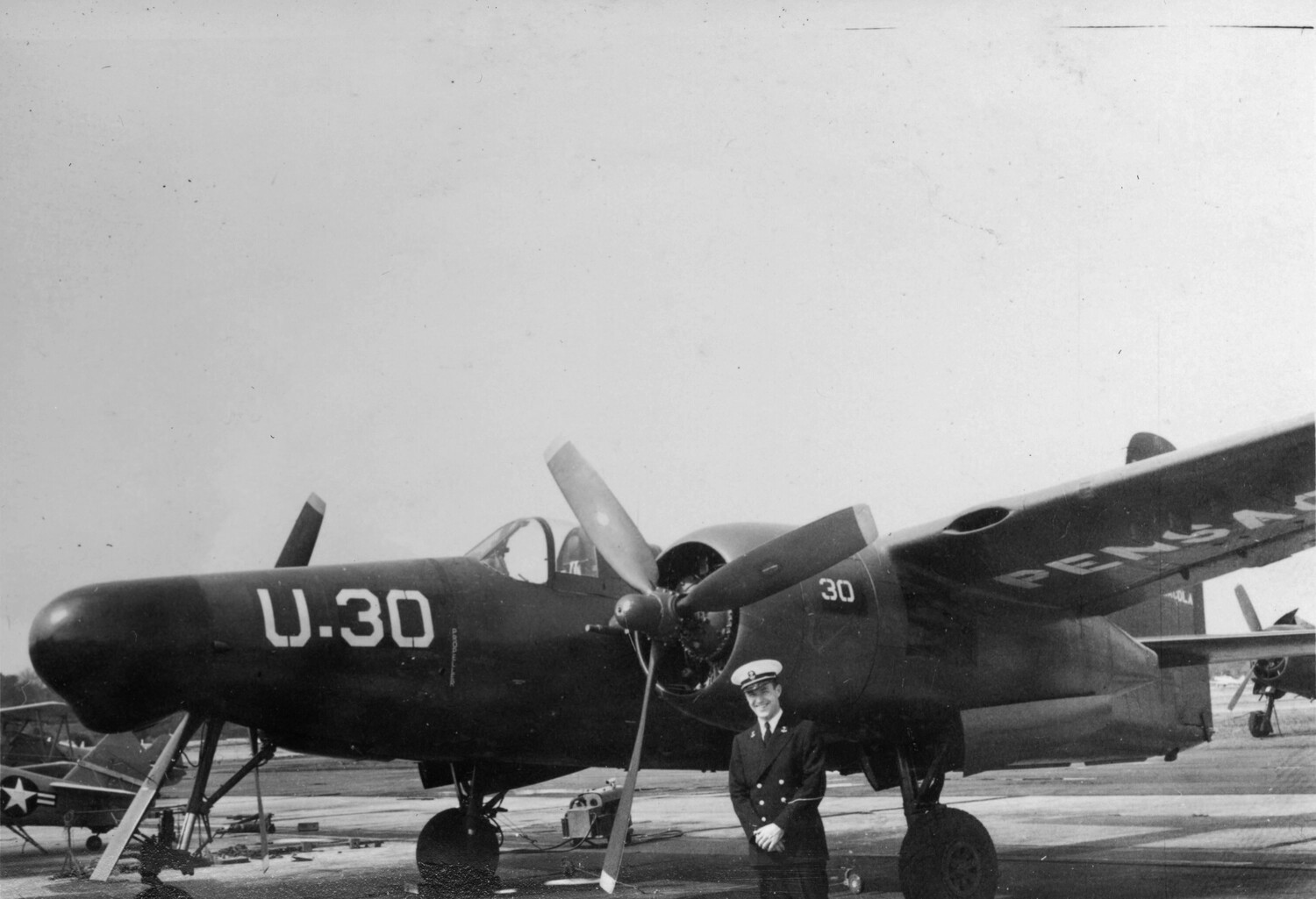 Navy Officer with JD-1 Invader, Naval Air Station Pensacola