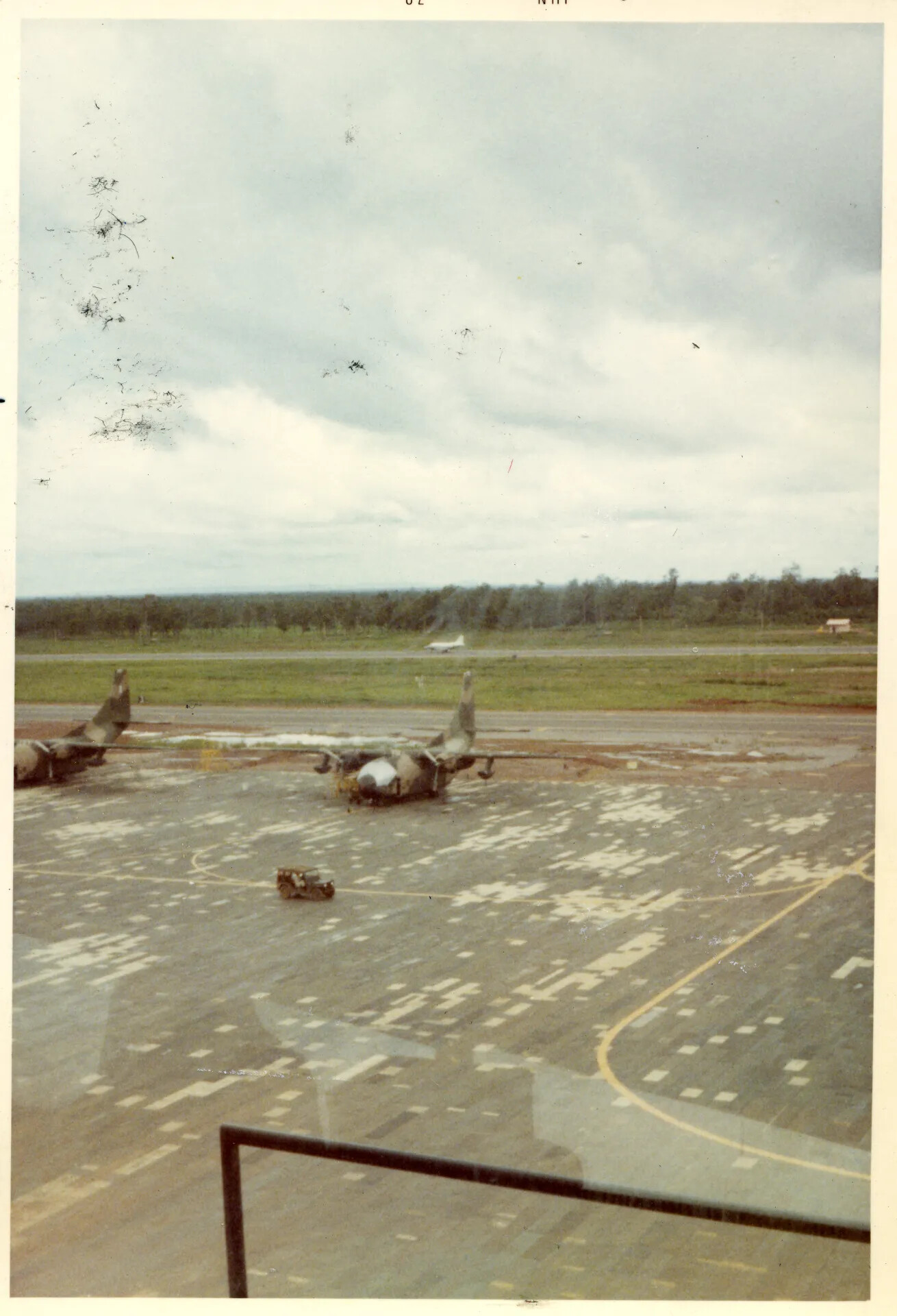 Ramp View from Control Tower with Parked Transport Aircraft, NKP RTAFB
