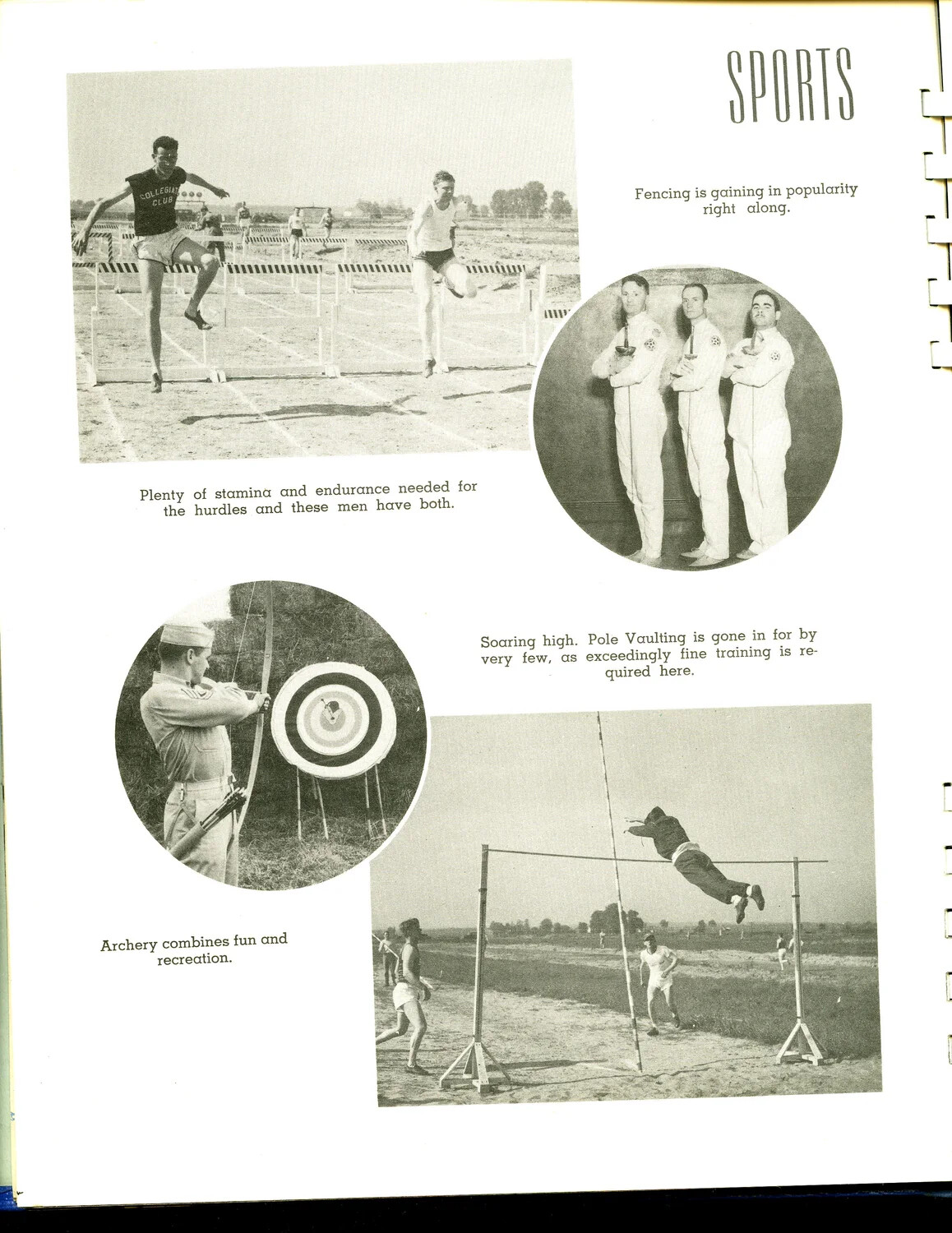 "Sports" Page from Scott Field Training Yearbook, U.S. Army Air Forces, WWII Era