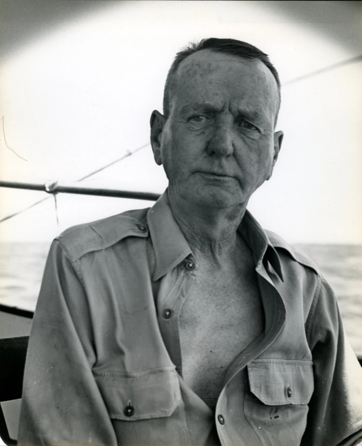 Portrait of General Jonathan Wainwright(?) Aboard a Fishing Boat, 1949