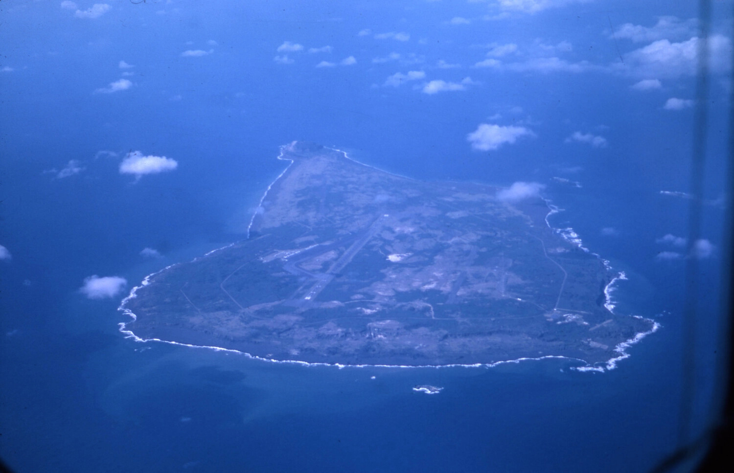 Aerial View of Vietnamese Coastal Island with Airstrip, Vietnam War Era