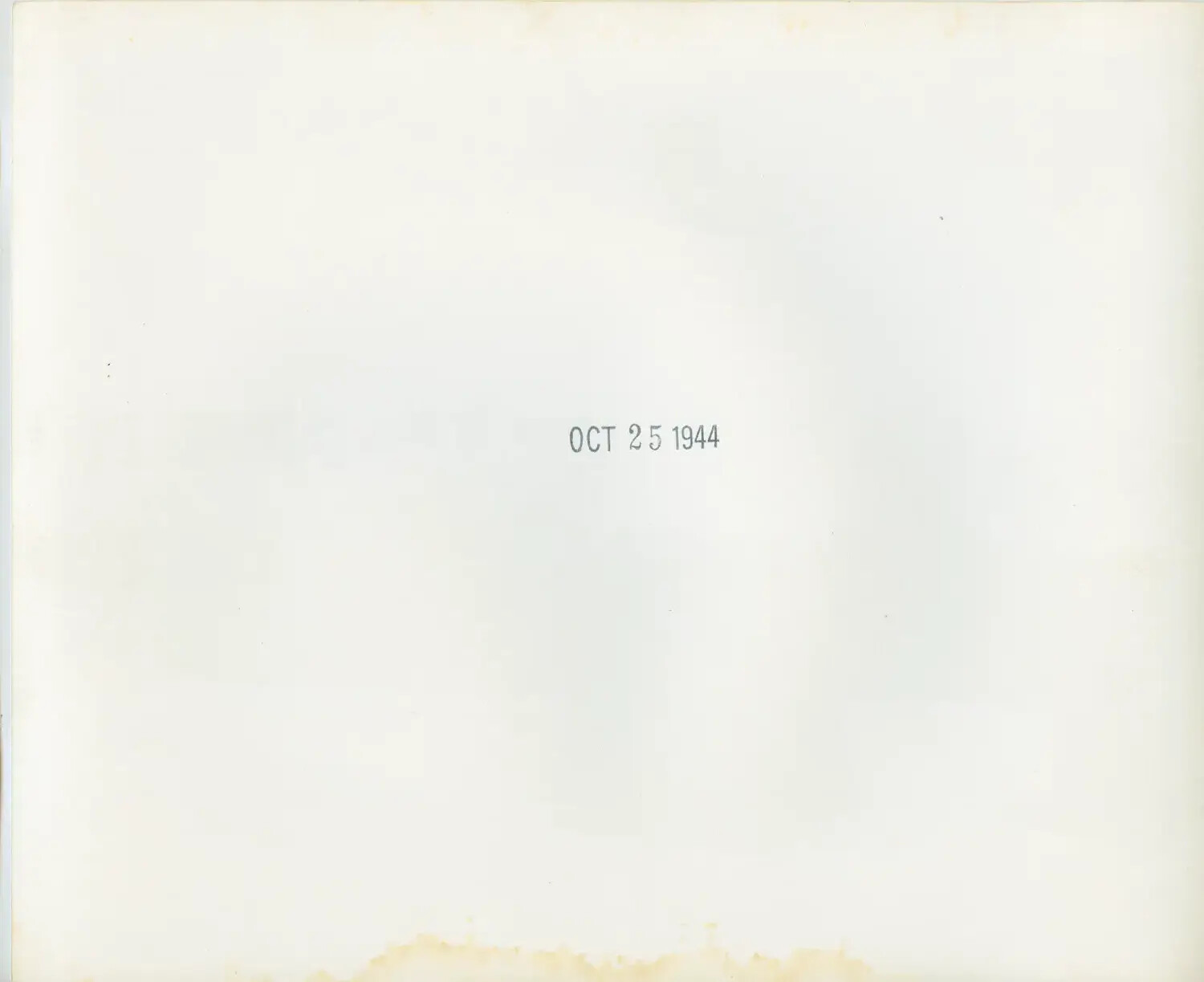Verso of USS Petrof Bay (CVE-80) Photographic Print, Date-Stamped OCT 25 1944