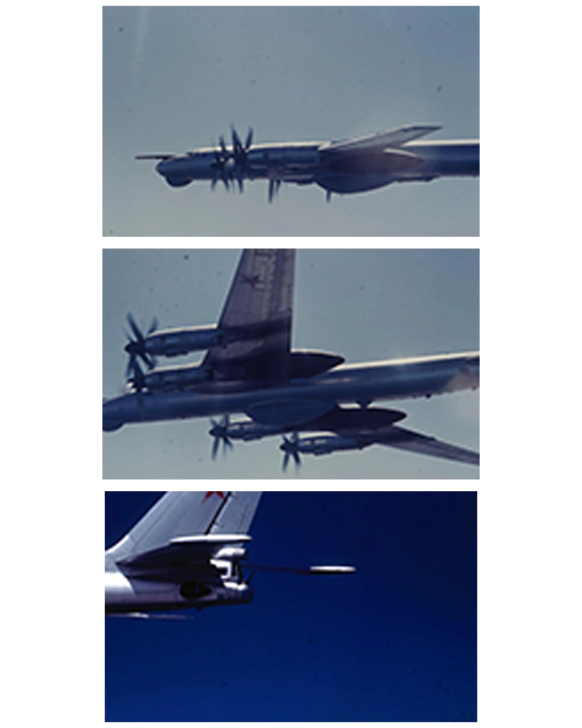 Soviet Tupolev Tu-95 'Bear' Tail and Engine Detail During Intercept, Vietnam War Era