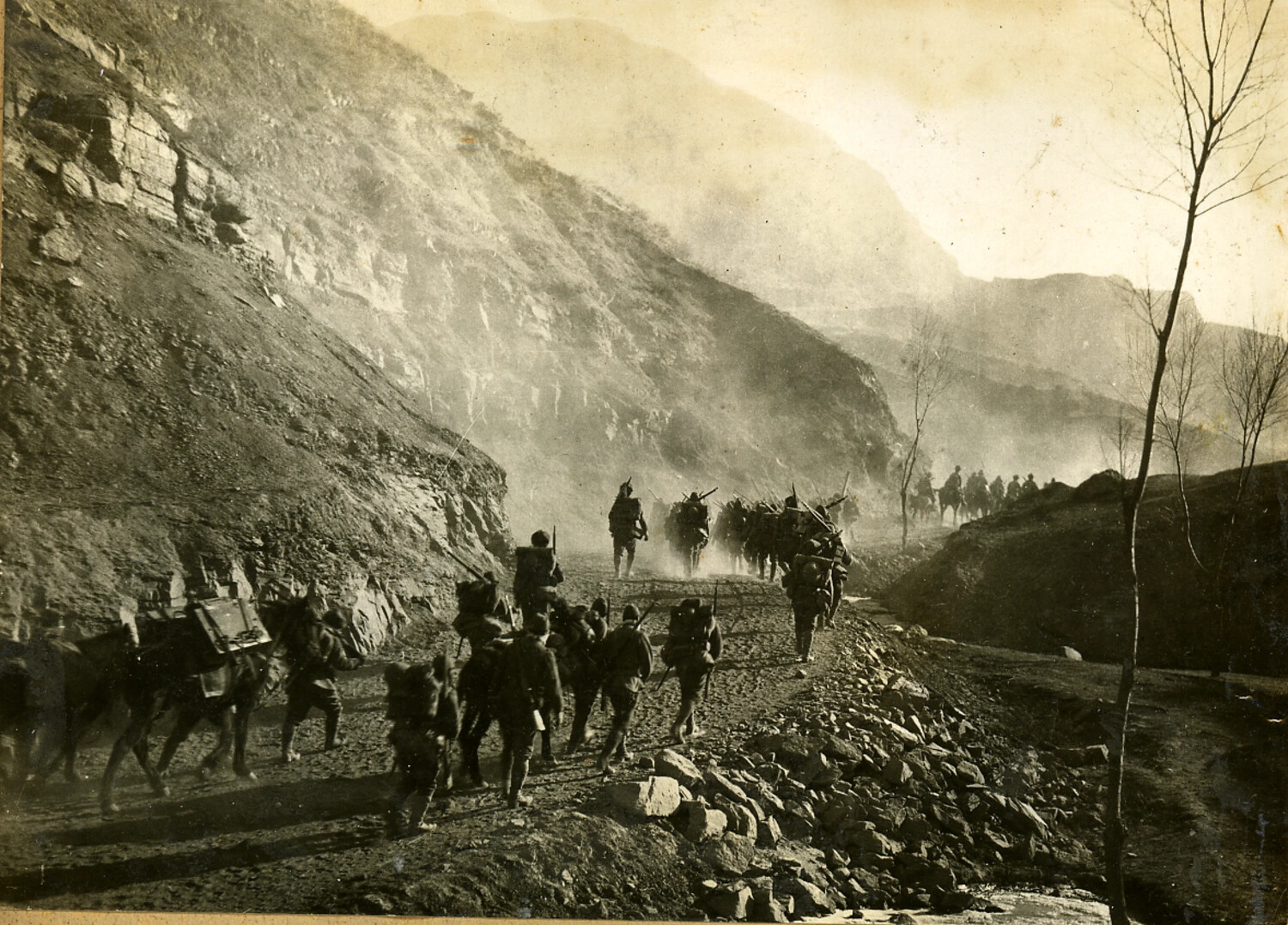 Japanese Army Column Advancing Through a Mountain Pass, North China Campaign
