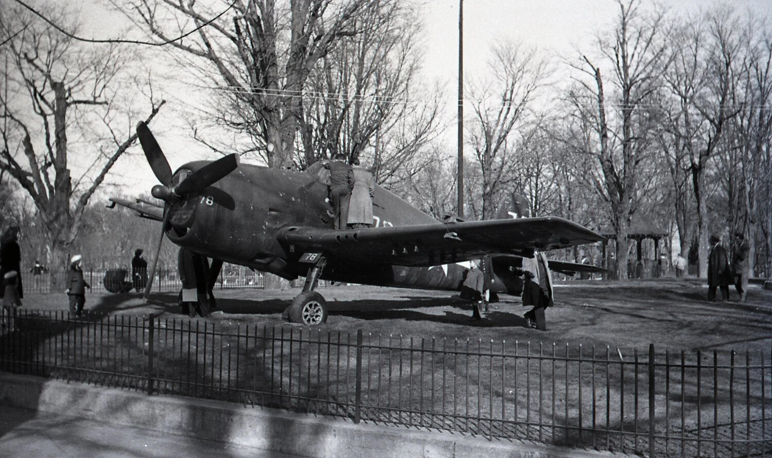Grumman F6F Hellcat Fighter on Public Display, Stateside United States, WWII Era