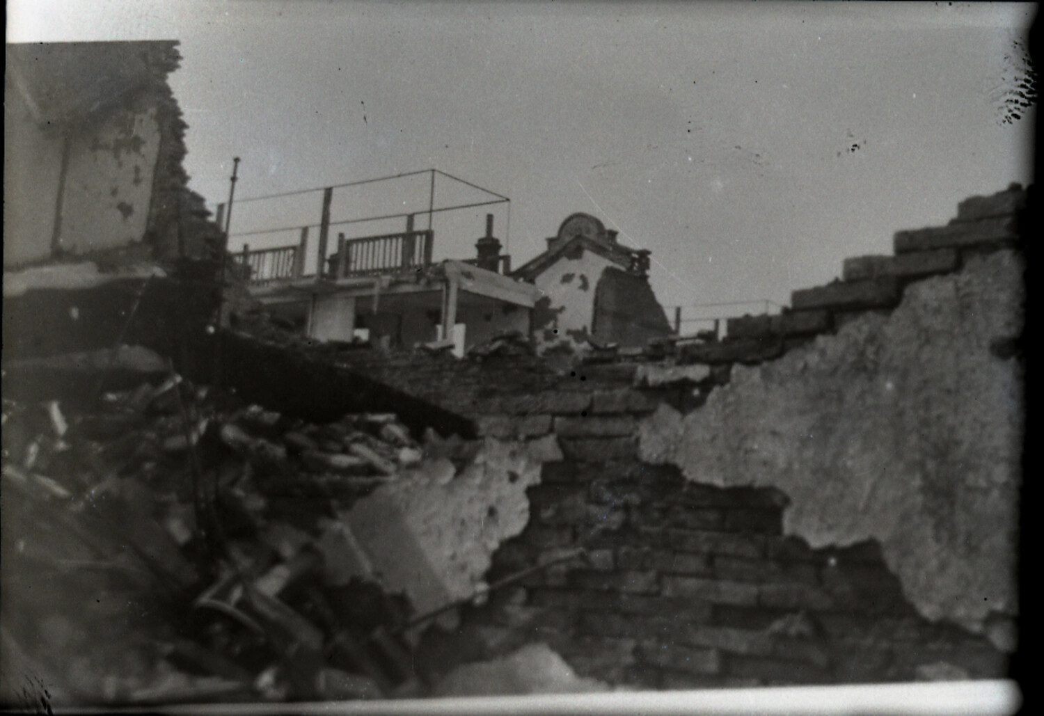 Bomb-Damaged Building Ruins, Wartime China