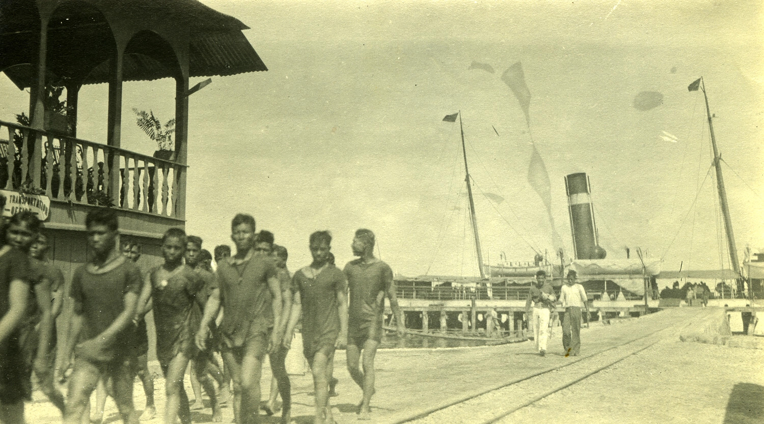 Filipino Dockworkers and Transportation Office, Philippine Port, Early 1900s