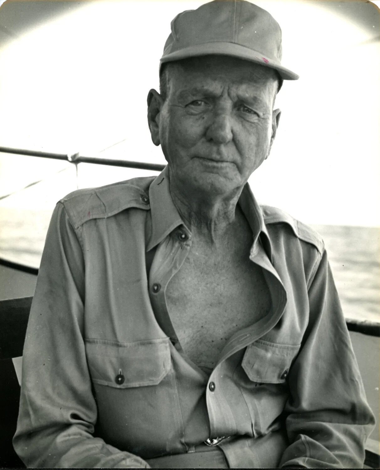 Portrait of General Jonathan M. Wainwright Aboard a Boat, 1949