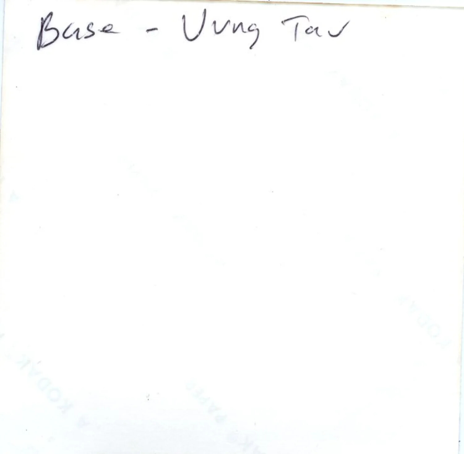 Handwritten Caption Card, 'Base - Vung Tau' — Vietnam Album, 1971