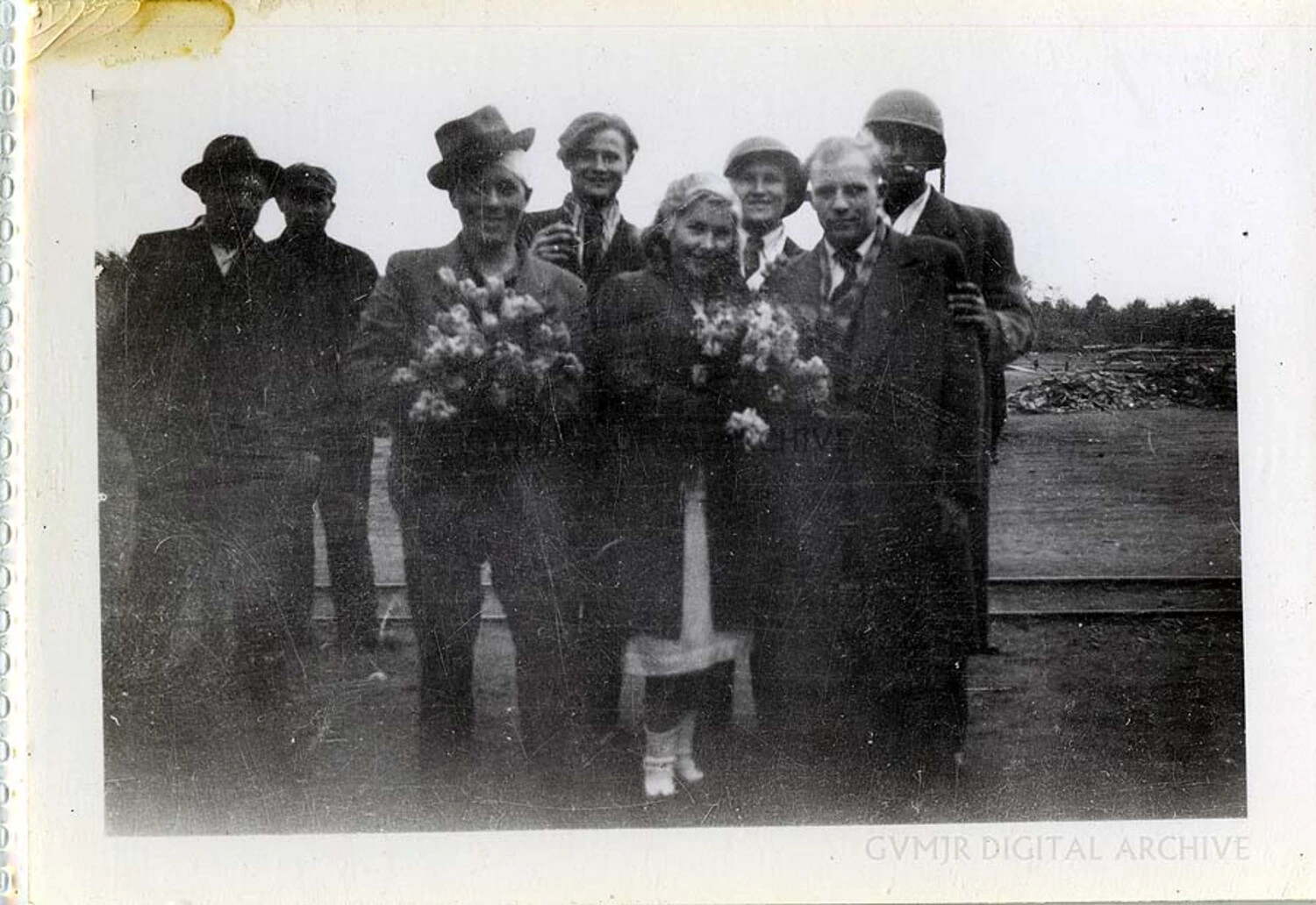 American Paratrooper Joins Local Wedding Party in Liberated European Town