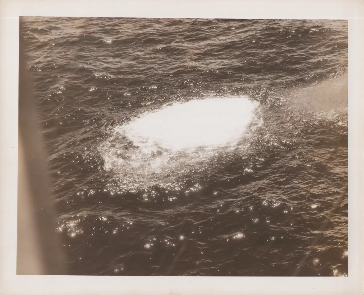 Splash/Wake Disturbance on Ocean Surface, Battle of Leyte Gulf Area, October 1944