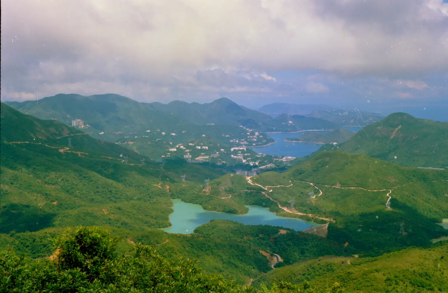 Reservoir and Coastal Hills Viewed from a Hillside Overlook, Hong Kong, Vietnam War Era