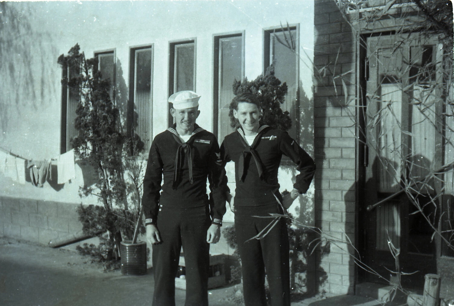 Two U.S. Navy Sailors on Liberty, USS Yorktown Collection