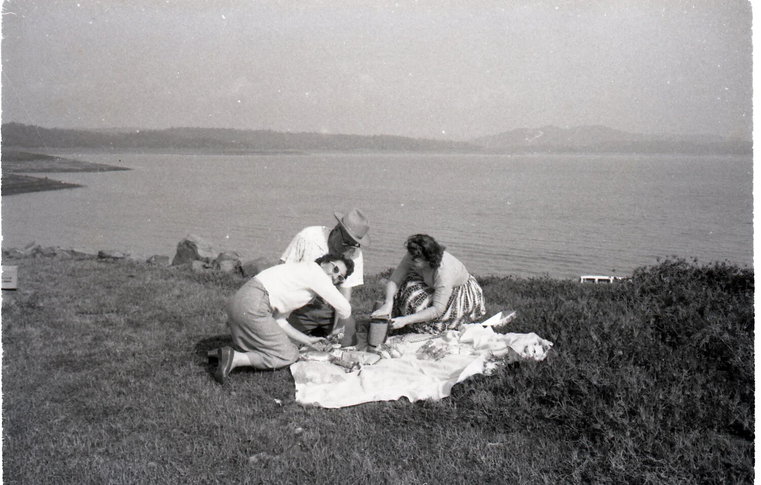 Family Picnic at Folsom Lake, California, 1950s (alternate view)
