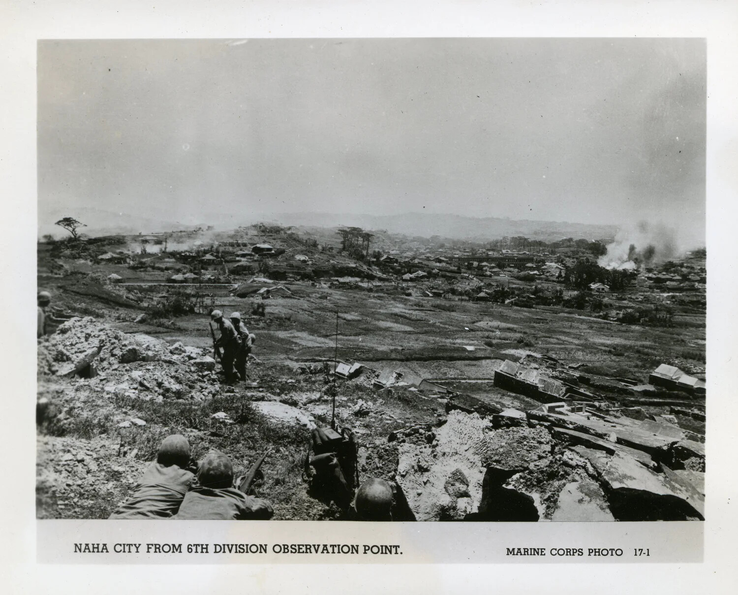Naha City from 6th Marine Division Observation Point, Battle of Okinawa, 1945