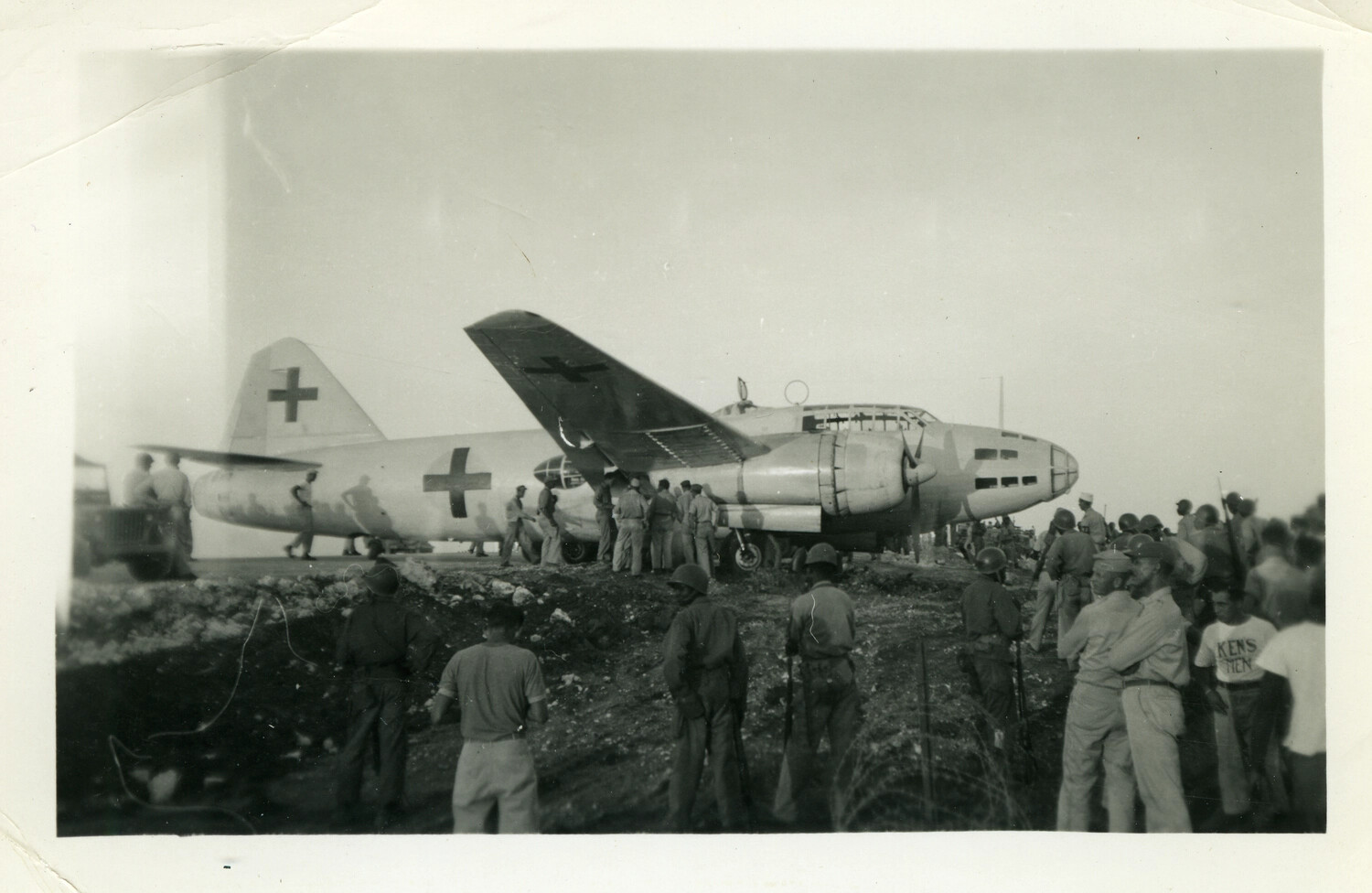 Japanese 'Green Cross' Surrender Delegation Aircraft, Ie Shima, August 1945