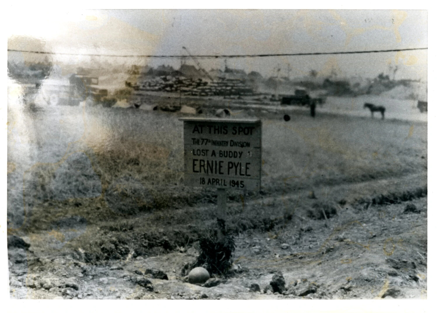 Original Ernie Pyle Memorial Marker, Ie Shima, 18 April 1945