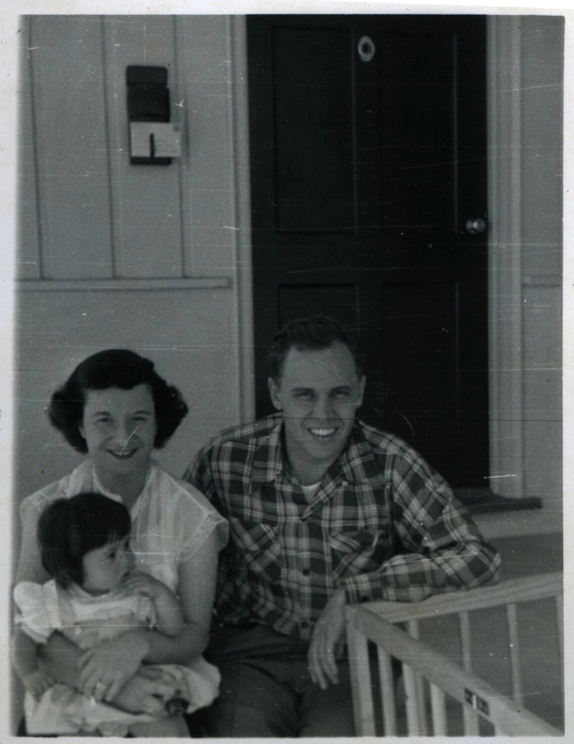 Family Portrait on Porch Steps, Bancroft Collection, Korean War Era, c. early 1950s
