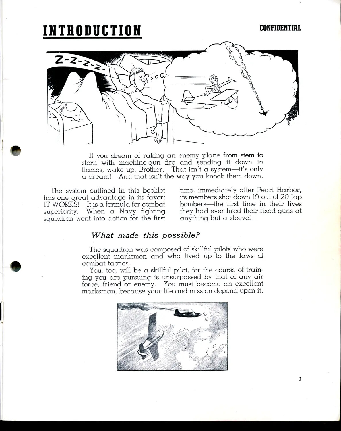 "Introduction" Page, WWII U.S. Navy Fixed Gunnery Training Booklet (Marked CONFIDENTIAL), Page 3