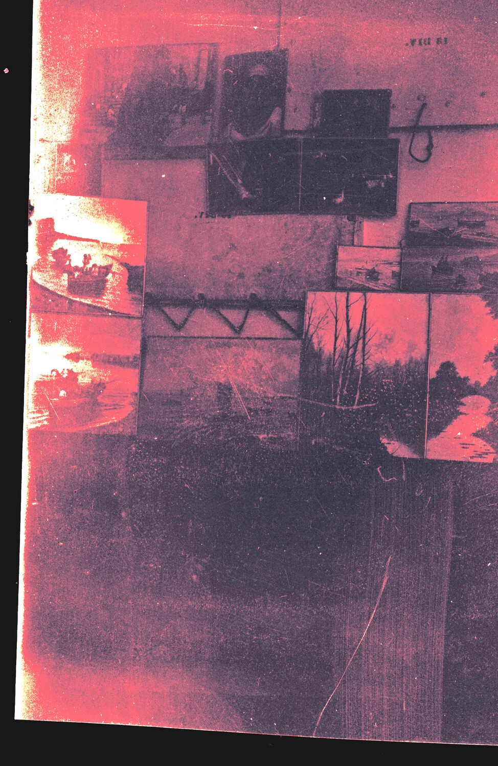Photo Negative: Wall Display of Pinned Photographs, US Navy China Station, 1930s