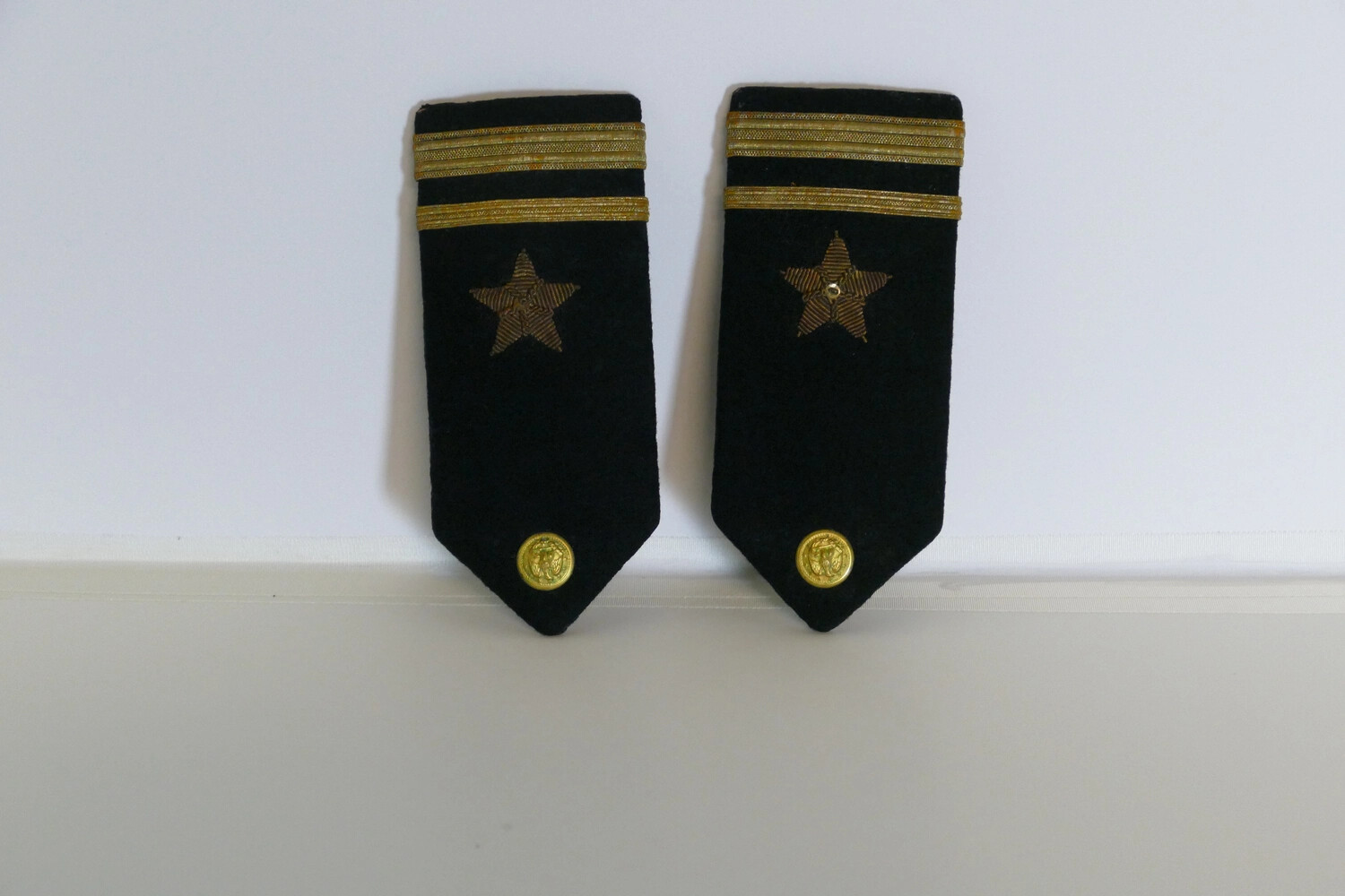 U.S. Navy Officer's Shoulder Boards with Rank Braid and Line Star Device