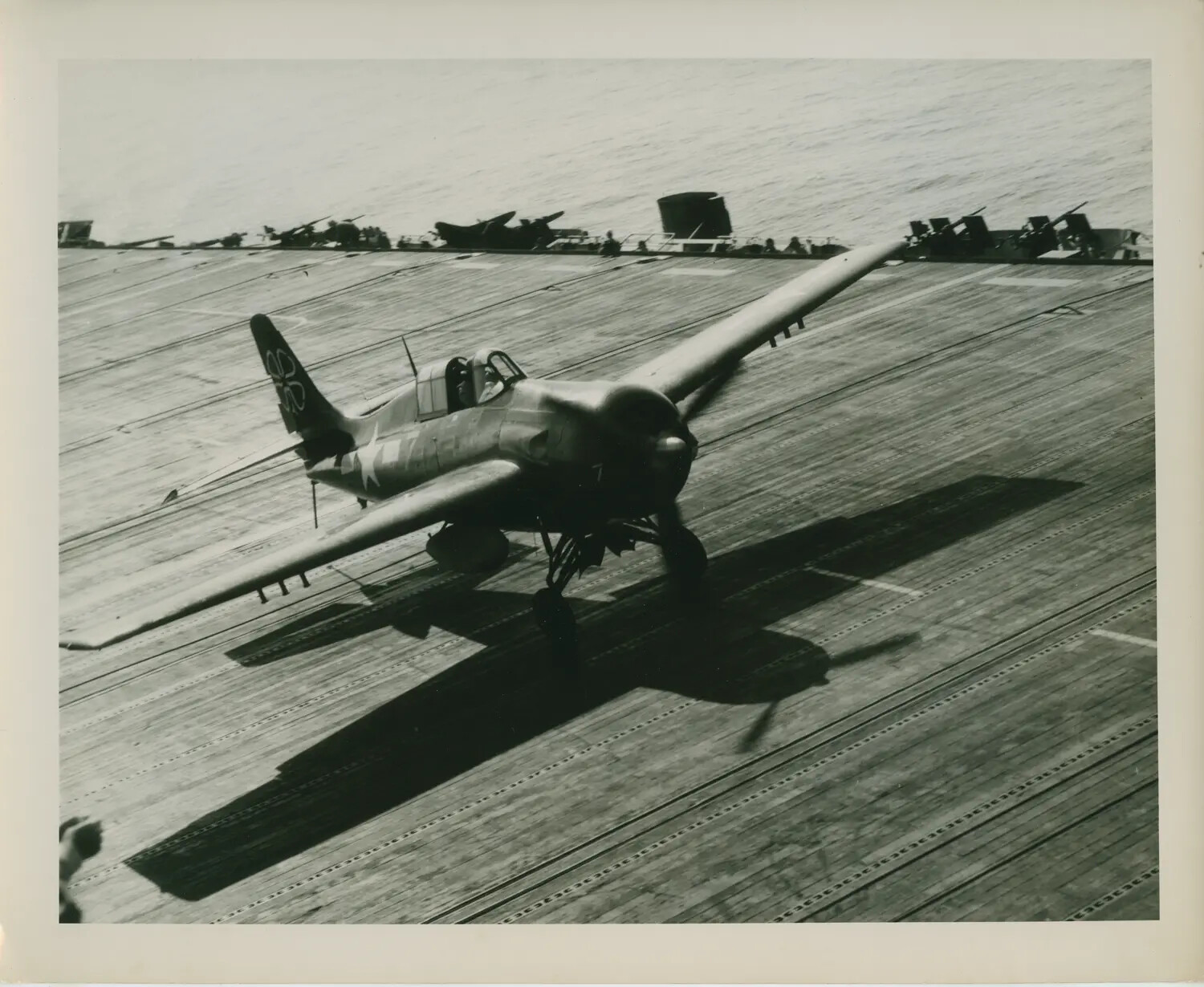 Grumman FM-2 Wildcat Fighter on Flight Deck of USS Petrof Bay (CVE-80), WWII