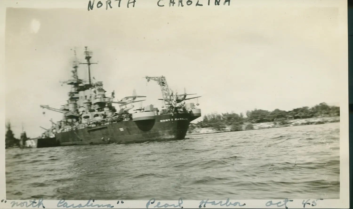 USS North Carolina (BB-55) at Pearl Harbor, October 1945