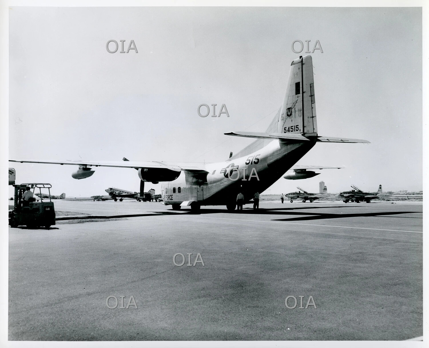 Fairchild C-123 Provider, U.S. Air Force, Tail No. 54515 / Buzz Number 515, on Flight Line