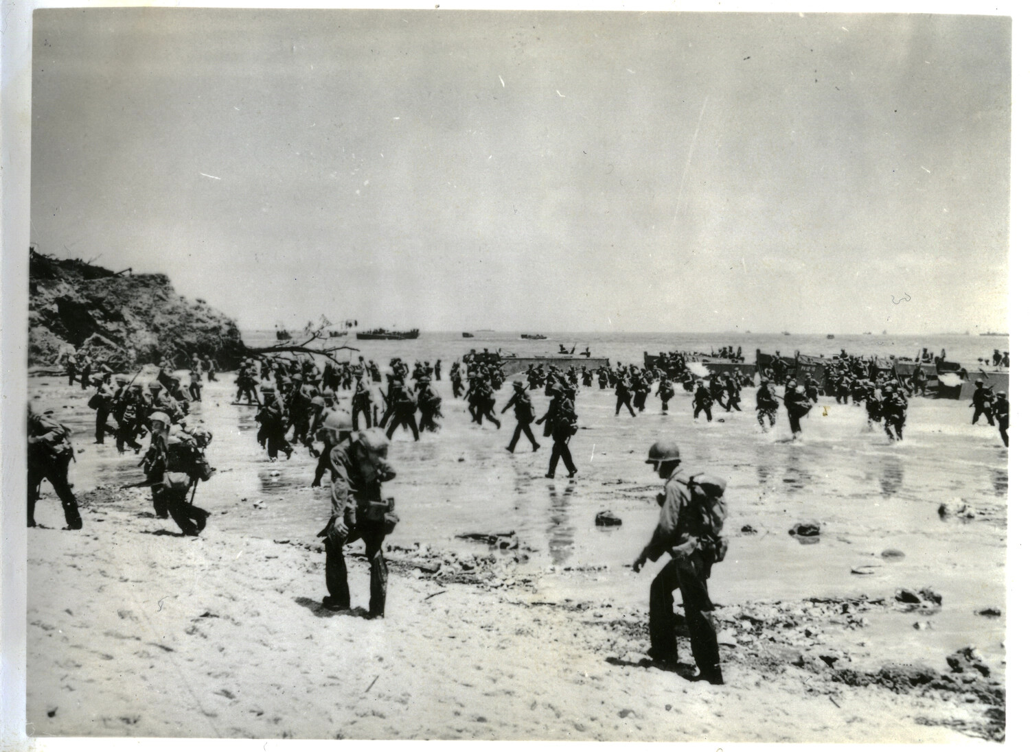 American Troops Landing on a Pacific Beachhead, World War II
