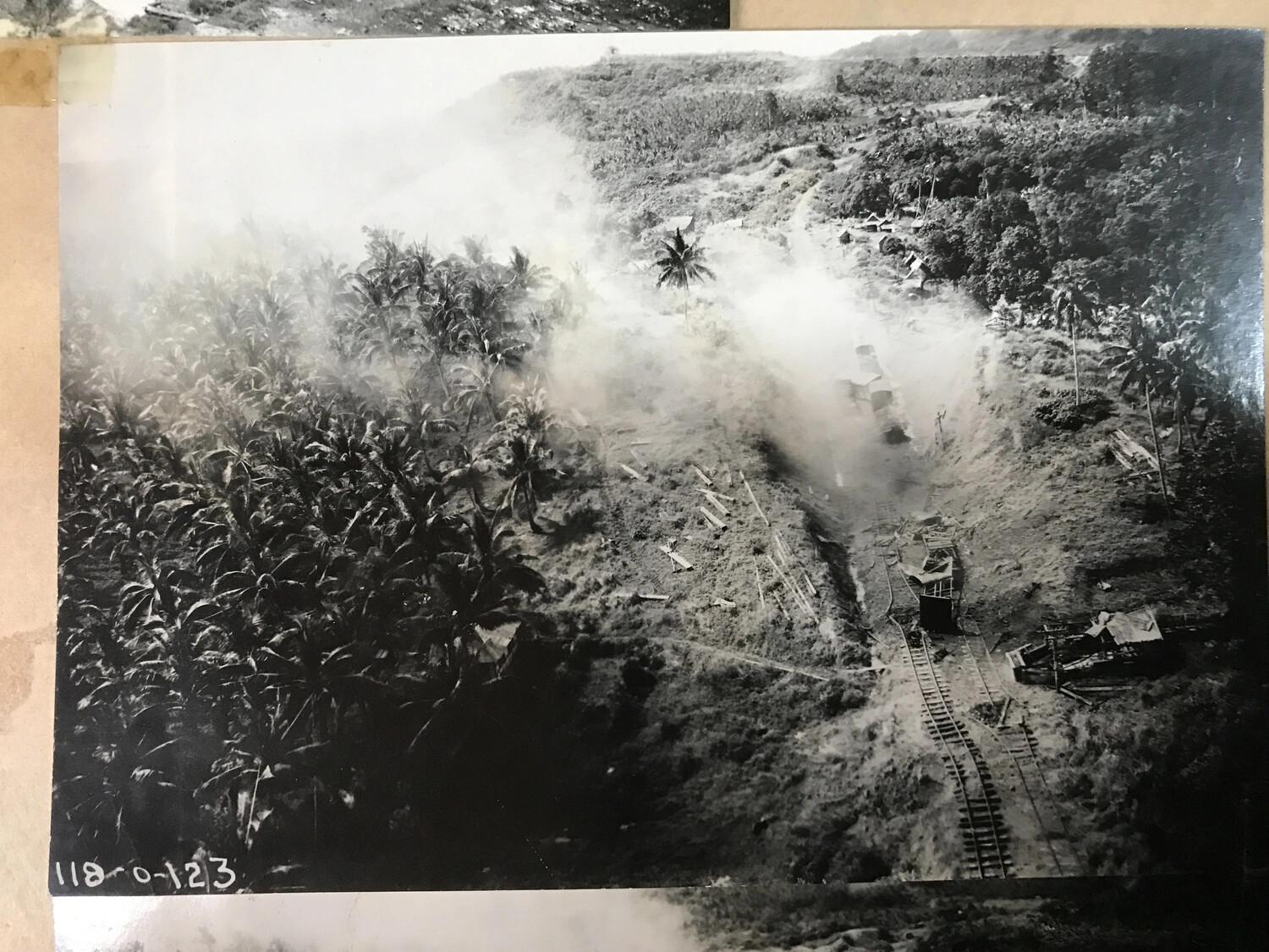 Bomb Strike on Narrow Rail Line and Structures, Photo Reference Number '118-0-123'