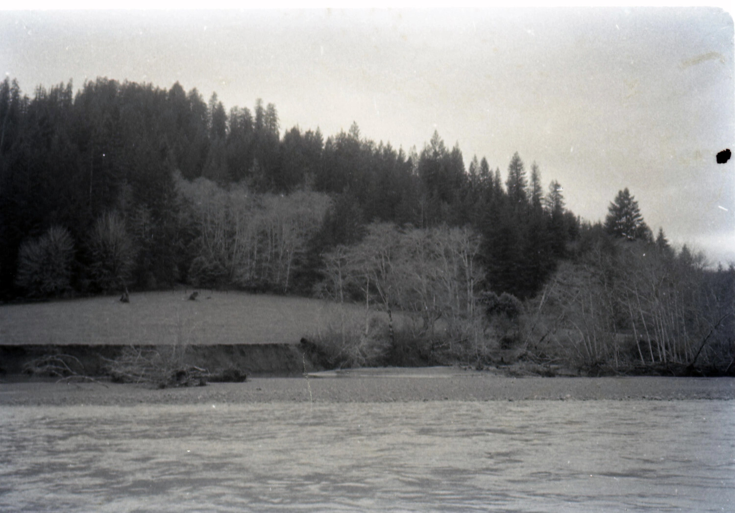 River and Wooded Hillside, Ranch Property, 1958