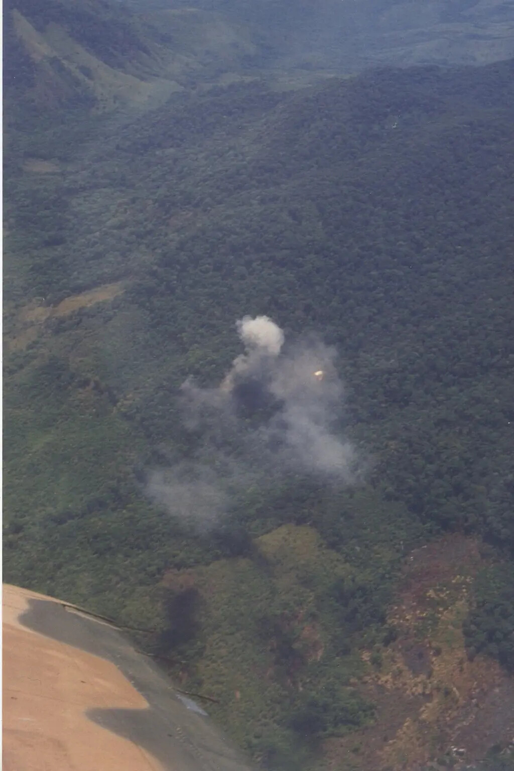 Bomb Strike Impact on Jungle Terrain, Vietnam War Era