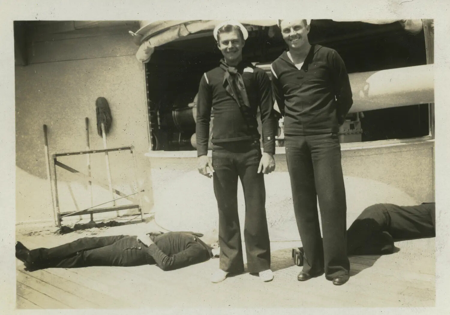 Sailors on Deck Aboard USS Maryland, 1930s