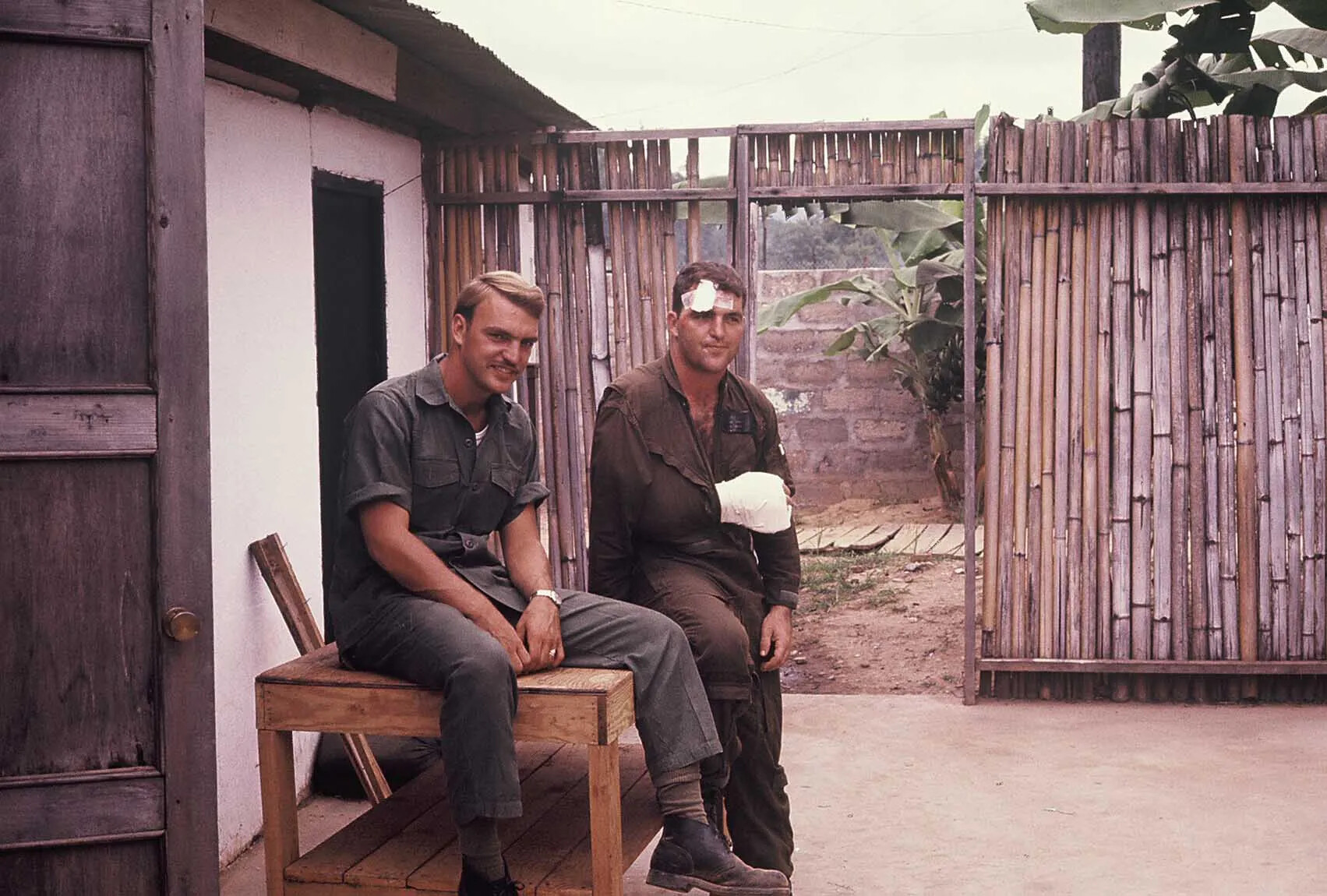 Wounded Serviceman with Bandaged Arm and Head, Barry Pencek Collection — Operation Tailwind Era