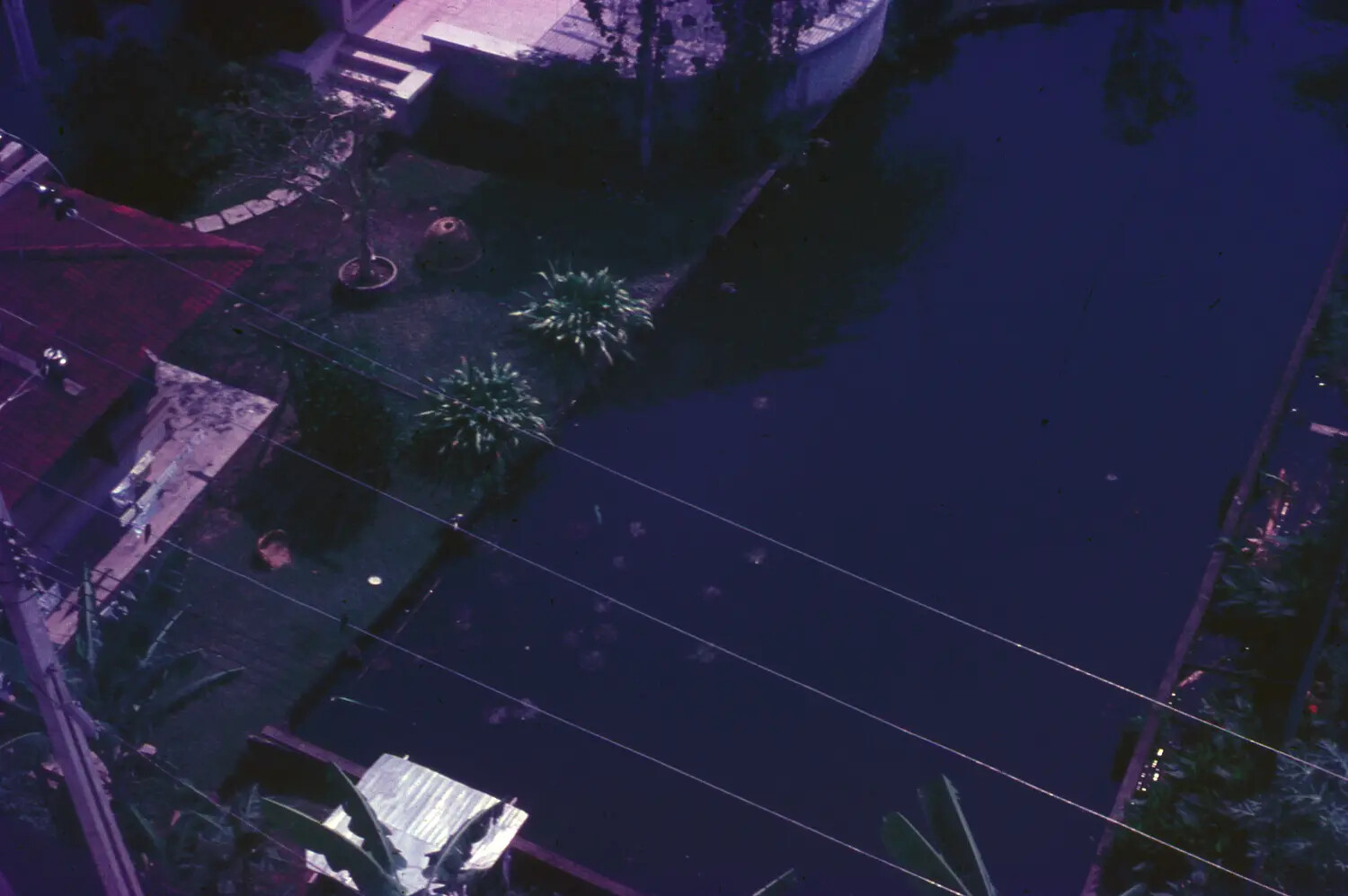Elevated View of a Courtyard and Pond, Vietnam, 1965 (3rd Tactical Fighter Wing Collection)