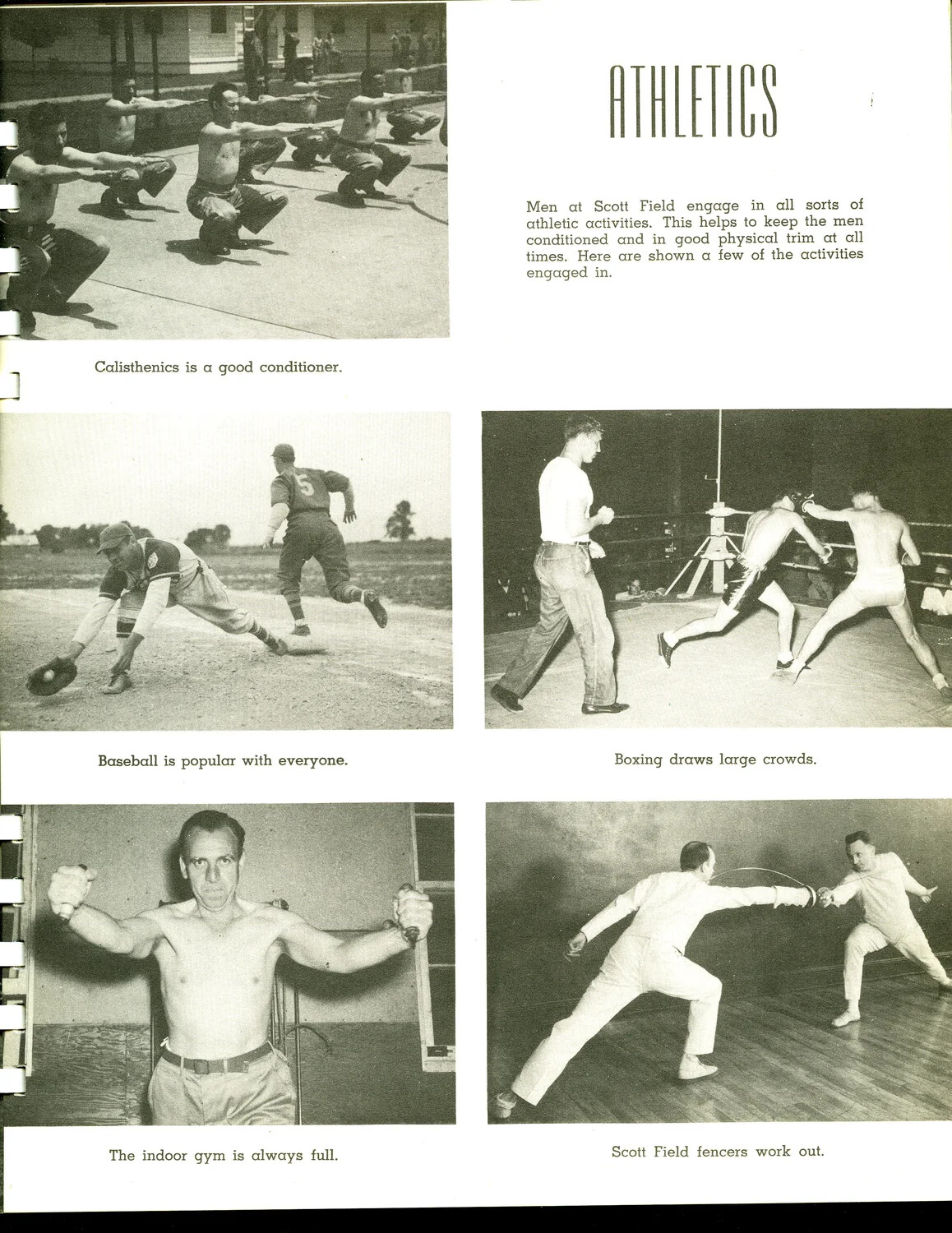 'Athletics' Page from the Scott Field Training Book, WWII Army Air Forces Publication