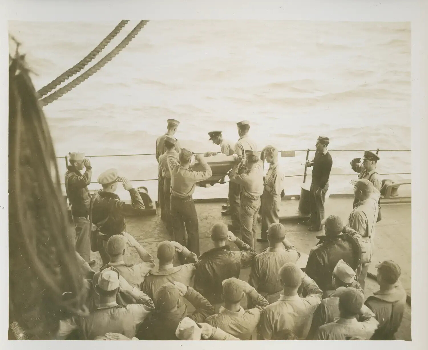 Burial at Sea Ceremony Aboard USS Petrof Bay (CVE-80), WWII
