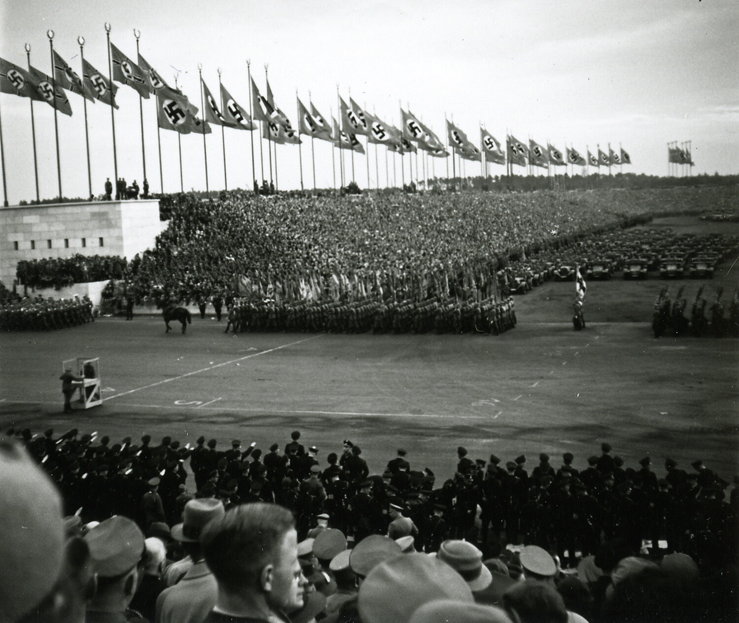 Mass Formation and Reviewing Stand at a Nazi Party Rally, Nuremberg, Germany, likely mid-to-late 1930s