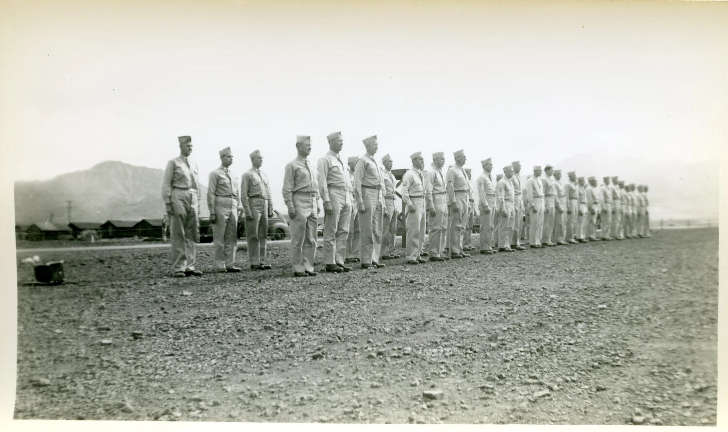 Soldiers Standing in Formation for Inspection, Side View